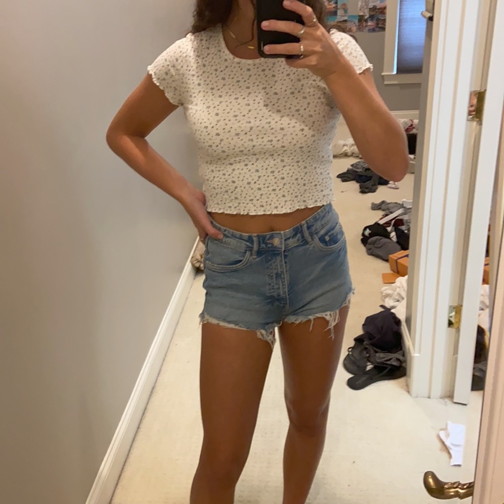 american eagle flower shirt